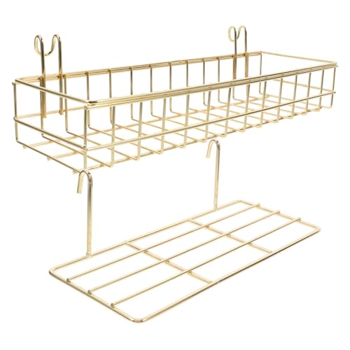 PRETYZOOM 2piezas Organizador Colgante De Pared Estantes De Rejilla Cesta De Alambre Ganchos Almacenamiento Doméstico