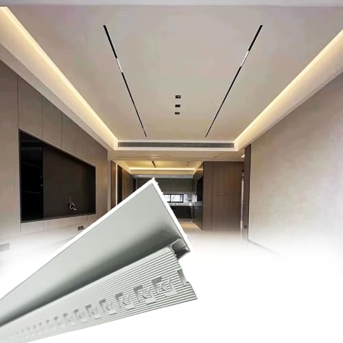 Innovz Perfil LED Moldura de Techo con Junta Delgada, Canal LED en Forma de z para Iluminación Indirecta con Emisión Lateral, Cornisa de Aluminio con Moldura Cóncava(30m (98.4ft))