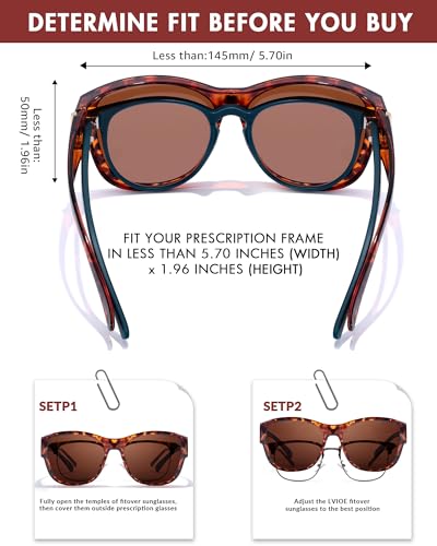 IGnaef® Trendy Polarized Sunglasses Fit Over Glasses for Women, Wrap Around Shade UV Protection IF85114