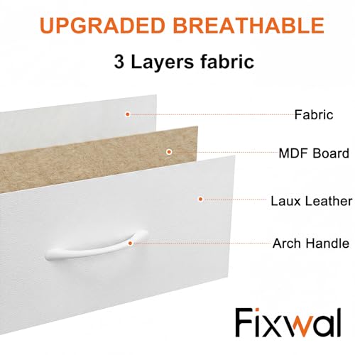 Image of Fixwal White Tall Skinny Dresser for Bedroom, Narrow Storage Dresser Organizer with 5 Fabric Drawers, Nightstand Furniture in Closet, Entryway, Hallway
