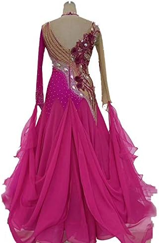 社交ダンスドレス スカラップ裾広 裾フリルデザインモダン ワルツ