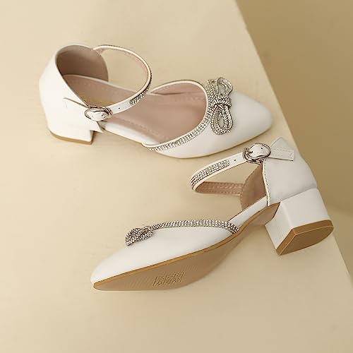 Image of Amoji Girls High Heels Kid Ankle Strap Dress Shoes Wedding Party for Little Kid Big Kid 412