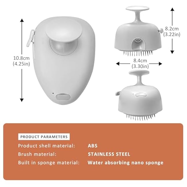 4 in 1 Cat Steam Brush for Shedding, Rechargeable Pet Hair Brush for Indoor Cats, Massage, Cleaning, Shedding, Combing & Remove Floating Hair All In One(White)-LpTy0gy9