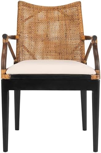 SAFAVIEH Home Collection - Gianni Brown & Black Solid Wood Rattan...