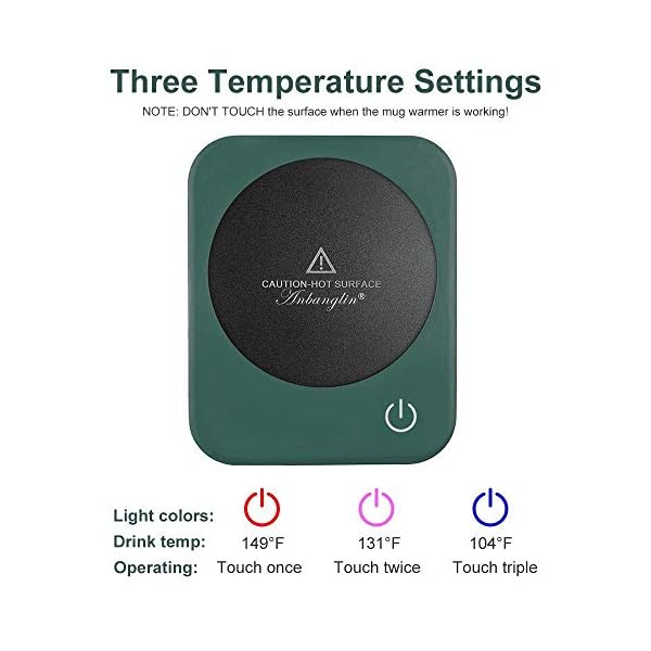 Mug Warmer for Desk, Coffee Mug Warmer with Auto Shut Off, ANBANGLIN