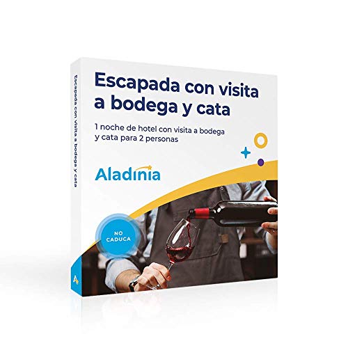 ALADINIA Caja Regalo Experiencias Visita a Bodega y Cata para 2 Personas con Validez Ilimitada | Planes únicos de Enoturismo para Elegir en España (Hotel, Visita a Bodega y Cata)