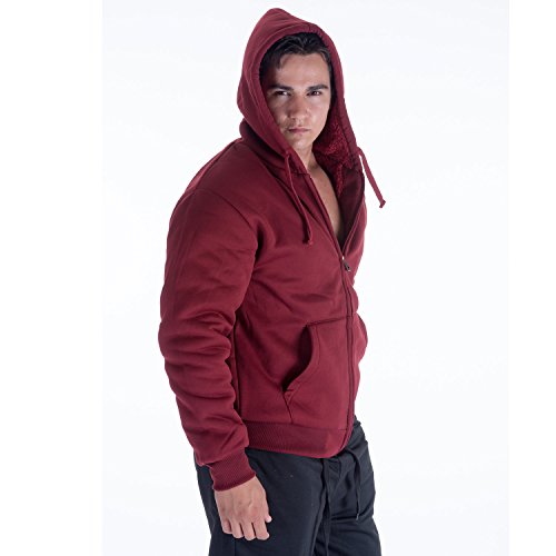 Image of Gary Com Heavyweight Sherpa Hoodies for Men, Thick Fleece Lined Full Zip Up Winter Warm Sweatshirts Work Jackets