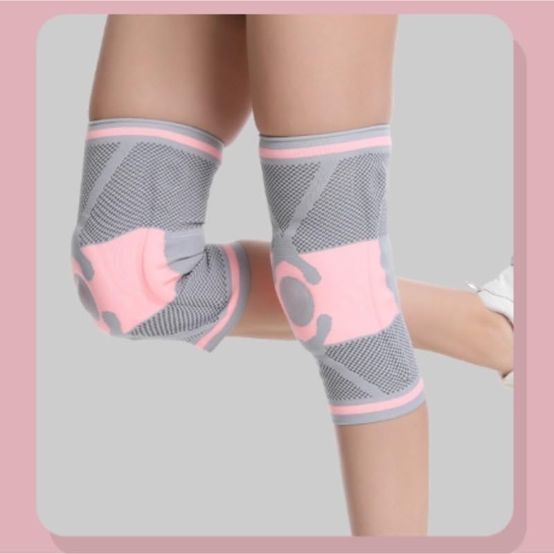 Exercise, Protection Spring Strip Support Silicone Anti-Collision Sports Knee Pads with Breathable Pressure Protection for Fitness, Cycling, Running, Playing Football