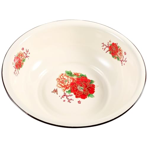 Tazón esmaltado beige 28 cm vintage para cocina miniatura 1