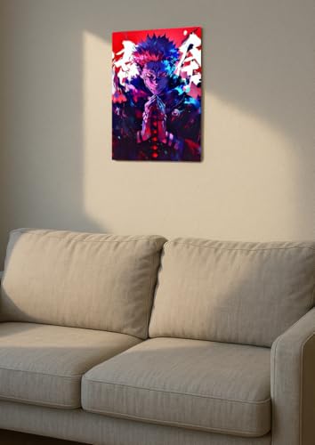Image of NIJUKA Anime Printed Metal sheet Poster For Home And Room Decoration | For Anime Art Fans Boys And Girls (Sukuna god of curse)