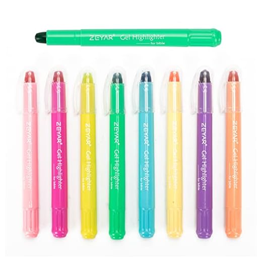 ZEYAR Gel Highlighters, Bible Highlighter Pens, No Bleed, Quick Dry, assorted colors, Bible Study and Bible Journaling Supplies, Bible highlighters for Tabs (8 Fluorescent colors)
