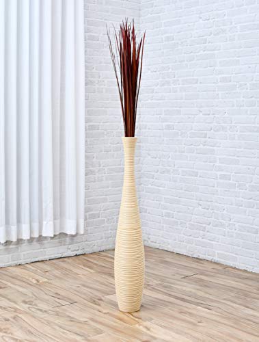 Image of Leewadee Tall Vase Filler, Natural Grass Stems - 2 Bunches of Colored Branches for Vases, Carefully Dried Twigs for Home and Bar Decoration, 45 inches, Bordeaux