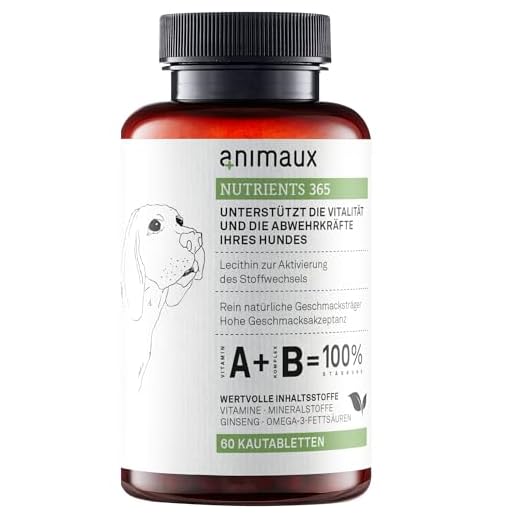 animaux nutrients 365 - Nahrungsergänzung für Hunde unterstützt Stoffwechsel, Immunsystem, Abwehrkräfte & schönes Fell I Vorbeugung von Antriebslosigkeit & Nährstoffmangel I Multi-Vitamin Barf-Zusatz