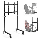 Dardoo Racing Pro モニターマウント 垂直型、24インチから60インチのモニター対応、調整可能なディスプレイスタンド、円形チューブレーシングシミュレーターコックピットに適合、電子機器は含まれません