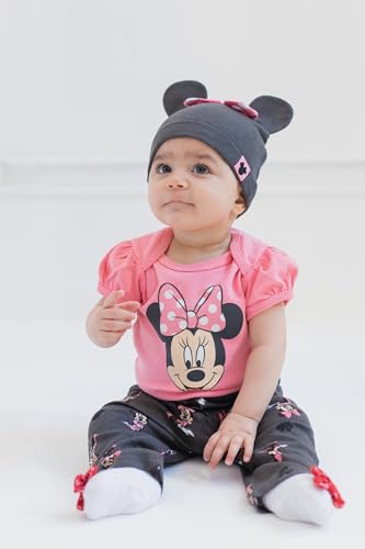 Disney Mickey Mouse Minnie Mouse Lion King Winnie The Pooh Baby Bodysuit Pants and Hat 3 Piece Outfit Set Newborn to Infant2