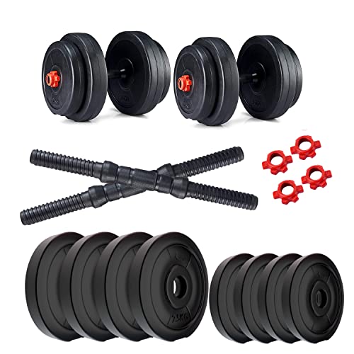 Image of Kore Pvc 14 Kg (2.5 Kg X 4 + 1 Kg X 4) Combo 16 Dumbbells Set, Multicolor