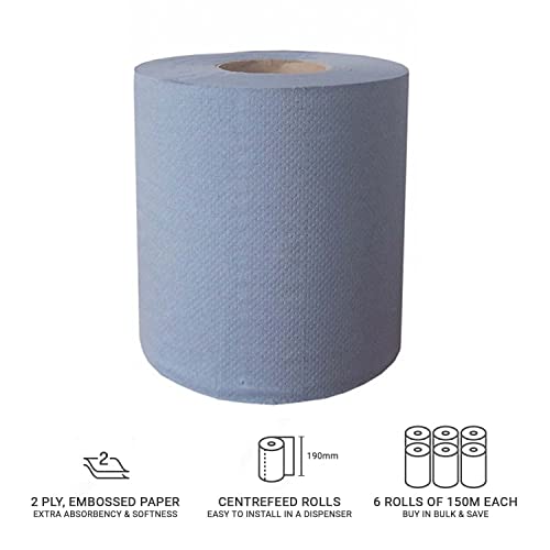 Papel de 2 capas azul Arctic Hayes en formato industrial de 6 rollos 2