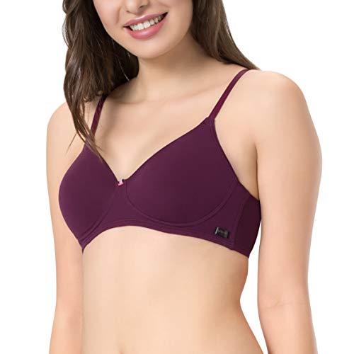 Image of Amante Every de Blue Solid Non-Wired Lightly Padded Everyday Bra