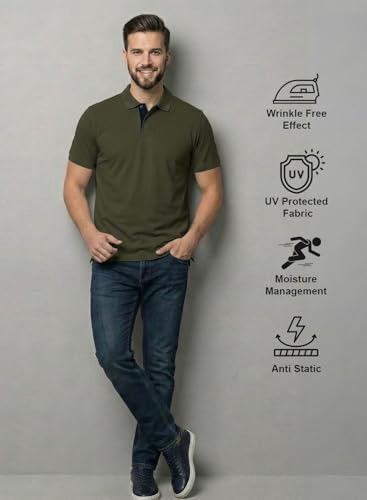Image of XENOVAURBAN Dry Fit Polo t Shirt for Man | Regular Fit | Quick Dry Mars Fabric Polo T-Shirt with Collar for Men