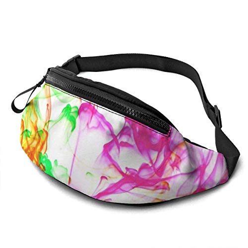XCNGG Bolso de cintura corriente bolso de cintura de ocio bolso de cintura bolso de cintura de moda Colorful Smoke Waist Pack Bag for Men Women,Casual Running Belt Bags Hip Bum Bag with Adjustable Str