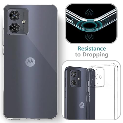 Image of Amazon Brand - Solimo Mobile Cover for Motorola Moto G54 5G / G64 5G (Silicon Super Clear Soft & Shockproof Back Case, Camera Protection), Transparent