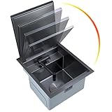 RV sink hidden, square sink stainless steel folding sink with faucet multifunctional washbasin, suitable for bars, campers, RVs(30x39cm/12x15.4in)