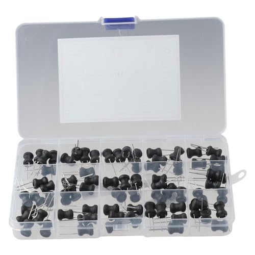 SHUATI 75pcs High Self-Resonance Power Choke Inductors, 15 Values Electrical Inductors, Coil Inductor Kit for Lighting Equipment, Power Switches - Thumbnail 2