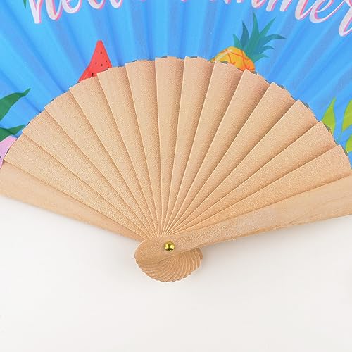 COLOFALLA 1 Stück Handfächer Hawaii Deko Händfächer Kinder Faltbar Hello Summer Handfächer mit Organzabeutel Hawaii Party Deko Kinder Deko Hawaii Party Händfächer Klein Hawaii Mitgebsel-4