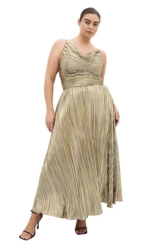 City Chic Plus Size Dress - Kamila Cowl Neck Metallic, 16