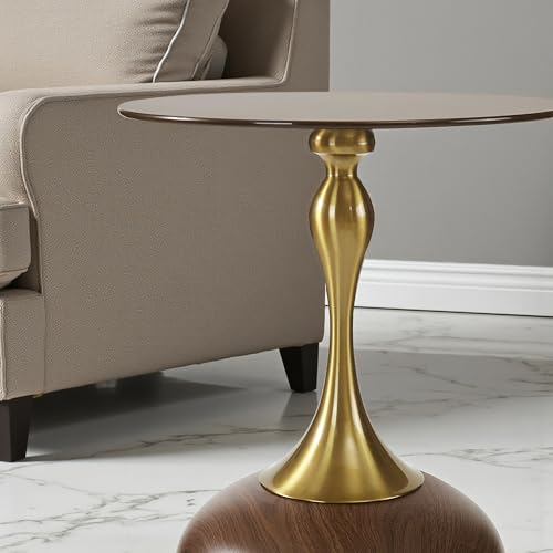 Image of The Attic Laura End Table Compact Modern Bedside Piece, Tea Table for Living Room, Honey