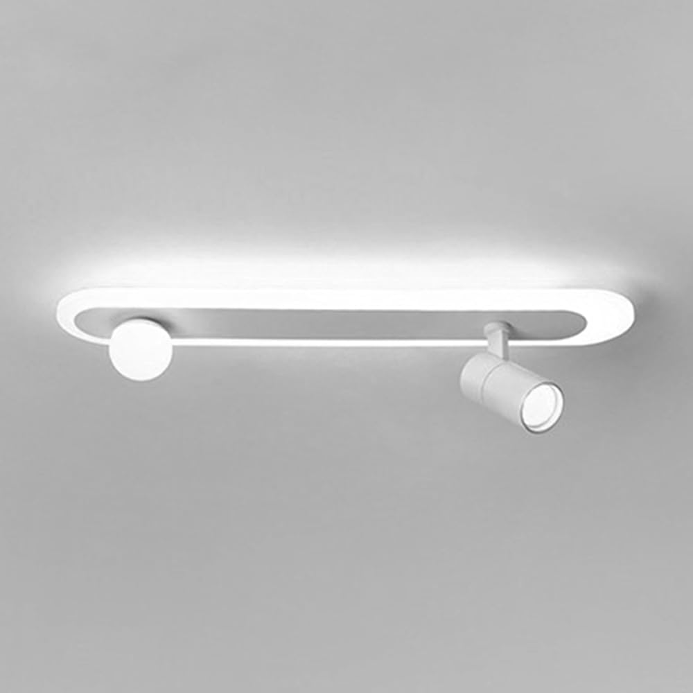 HXYSXHJUO LED Ceiling Lamp White Semi-flush Mounted Light Modern Linear Chandelier with Spotlight Close To Lighting Fixtures for Hallway Living Room