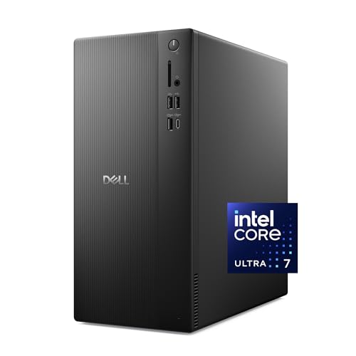 Dell Tower Desktop ECT1250 – Intel Core Ultra 7-265 Processor, Intel UHD Graphics, 32GB Memory, 1TB M.2 SSD, 3.0 SD Card Reader, Dell Wired Keyboard and Mouse, Windows 11 Home, Basic Onsite Service