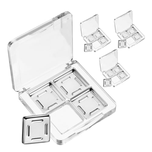 WRITWAA 4 Piezas Caja De Sombra De Ojos Envases Vacios De Maquillaje Paletas De Sombras De Ojos Para Mujeres Botes De Sombra De Ojos Vacios Paleta De Maquillaje El Plastico Transparent