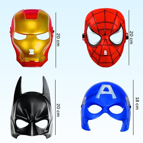 Image of Wanna Party Superhero Mask for Kids-Set of 4 Super hero for Pretend Play Role Pay, Cosplay Costume Mask for Kids
