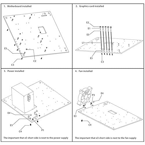 Diy Acrylic Glass Gaming Computer Case Chassis Open Frame Panoramic Viewing Creative Personality Atx Transparent Chassis Test Bench #TOP3