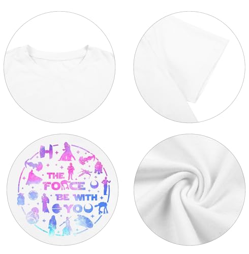 Image of FRYAID Women May The Power Be with You Graphic T Shirt Short Sleeve Casual Tops Summer Fun Vacation Shirt Soft Casual Fit