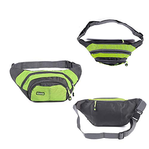 KKmoon Bolsa de cintura esportiva com grande capacidade à prova d'água para homens e mulheres Fanny