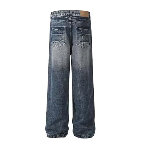 Jean homme regular coupe ample rétro pantalon droit léger