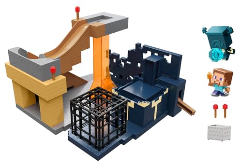 Mattel Minecraft Mini Mode El despertar del Warden, Set de juego con 2 mini figuras de acción, incluye a Steve y un código de artículo digital DLC, juguete regalo para niños y niñas +6 años, HXT72