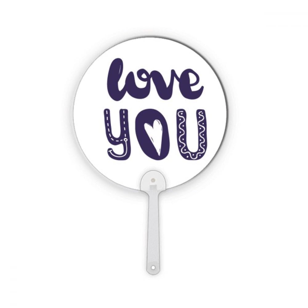 Éventail rond en plastique avec message manuscrit No/no Love You comme attention pour invités