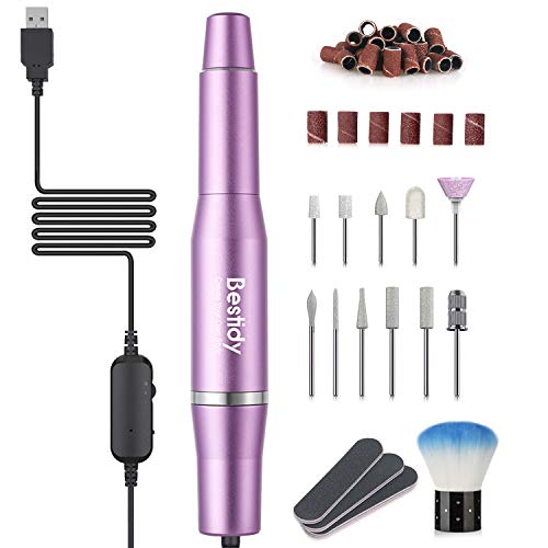 Bestidy Electric Nail Drill Kit,2020 Upgraded Professional Nail File Portable Manicure Pedicure Drill