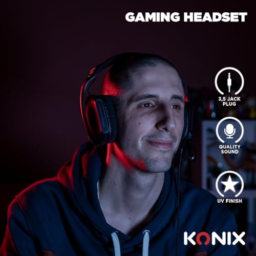 Auriculares gaming circumaurales Konix Skylite negros con micrófono para Nintendo Switch 2 2