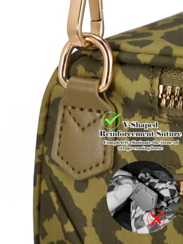 Image of Pure Colour Crossbody Bag Bum Bag for Women,Spacious Purse Fanny Packs Belt Bag,Oversized Bum Bag (Khaki Green Leopard Bum Bag)