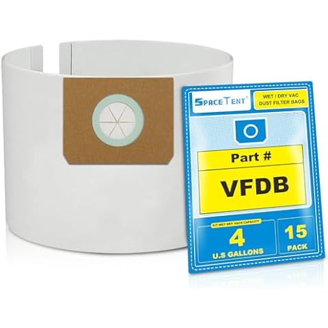 SpaceTent 15 Pack Vacmaster 4 Gallon Filter Bags, compatible with Vacmaster models # VF408 VF410P VF408B, part # VFDB, VF408 Bags, Vacmaster VFDB Vacuum Bags Cover