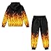 YECARYPOD Fire Print Girls Boys Clothes Fall Outfits 2 Piece Sweatsuit Zip Up Hoodie for Girls Kids Tracksuit Oversized Sweatshirt and Fall Fashion Sweatpant with Pockets Children's Sportswear