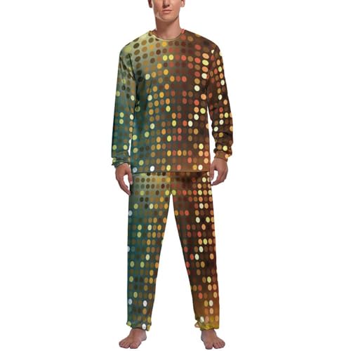 Ensemble de pyjama homme manche longue à paillettes colorées pantalon vêtements de nuit
