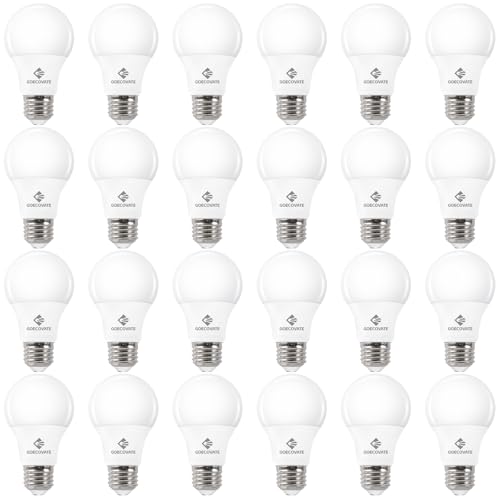 24 Pack A19 Led Light Bulb Neutral 4000K 60 Watt Equivalent Light Bulbs