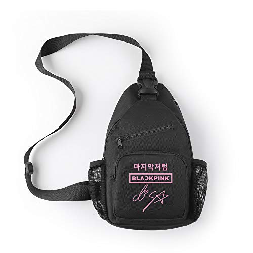 KPOP Blackpink Bolsa de Pecho Bandoleras Cruzada Mochila de Viaje Sling Bag Estampado