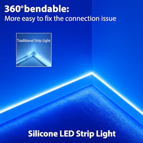 Image of Gesto 16.4 Feet Neon LED Strip Light with 12V Adapter | Cuttable & Flexible Waterproof Rope Light for Wall Decor, Indoor & Outdoor Decoration, Custom Names,Signage & Diwali Decorative Lighting- Blue