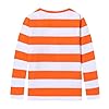 Moon Tree Big Boys Striped Shirt Kids Cotton T-Shirts Long Sleeve Top Red and Orange 9T/ 8-9 Years #1